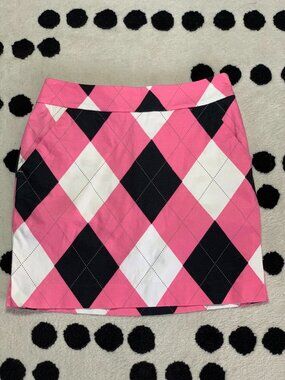 Loudmouth Golf Skort Skirt 2 Pink Argyle Pockets Preppy Tennis  Athletic A-Line